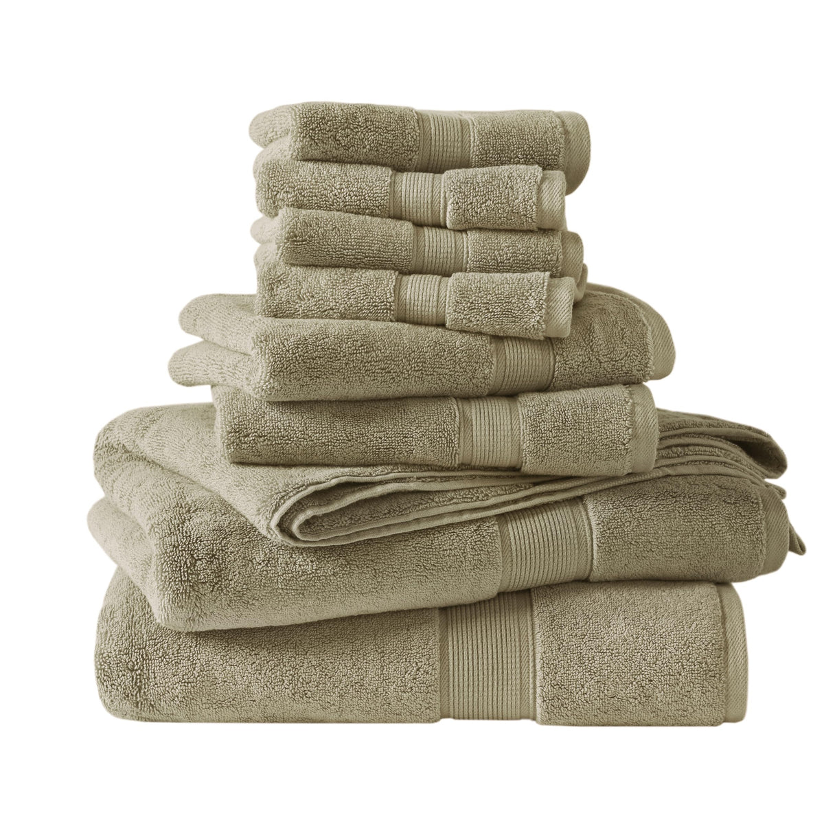 Madison Park 800GSM 100% Cotton Bathroom Bath Towel Set of 8, Light Blue