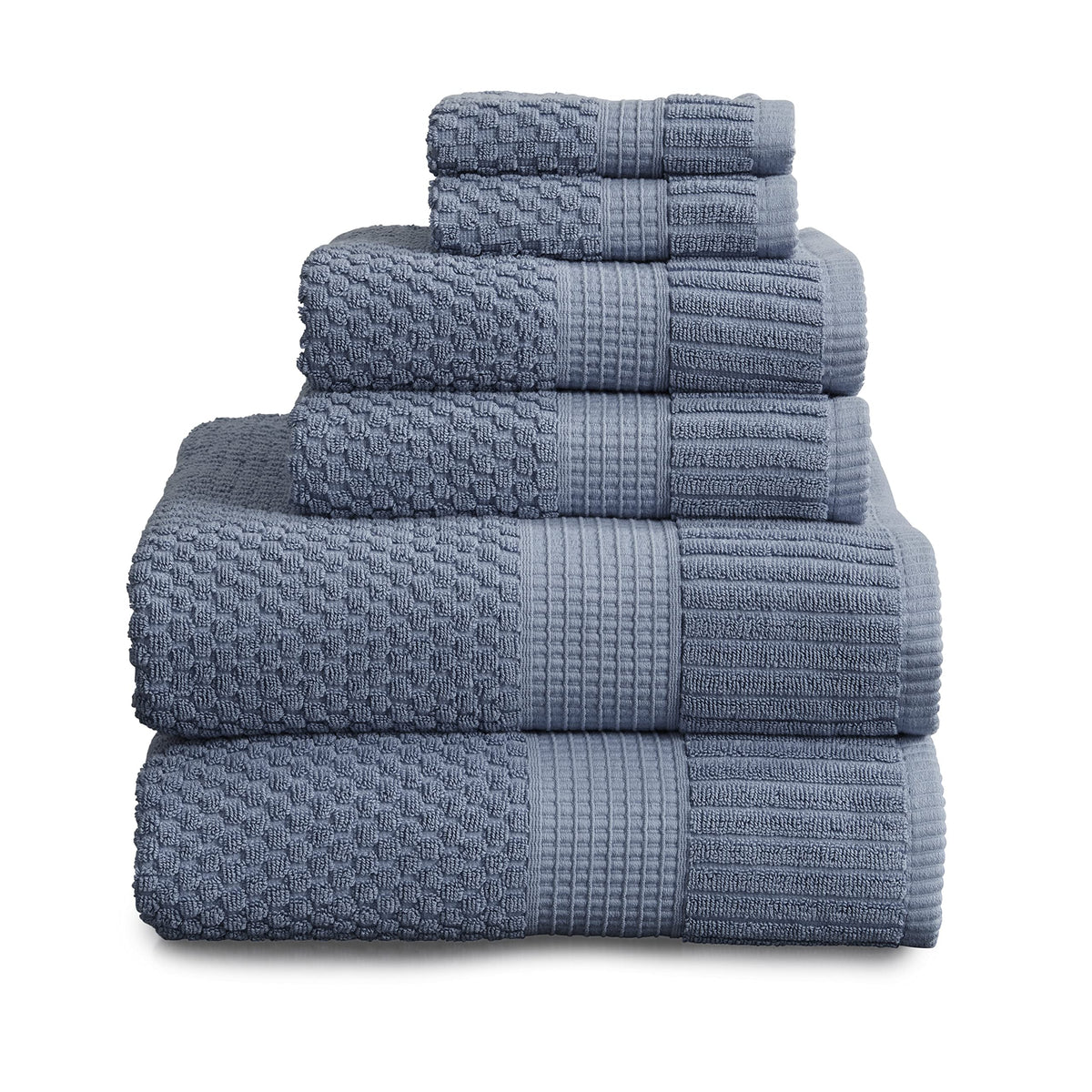 NY Loft 100% Cotton 6-Piece Bath Towel Set | Pink | Oeko-TEX | Quick-Dry
