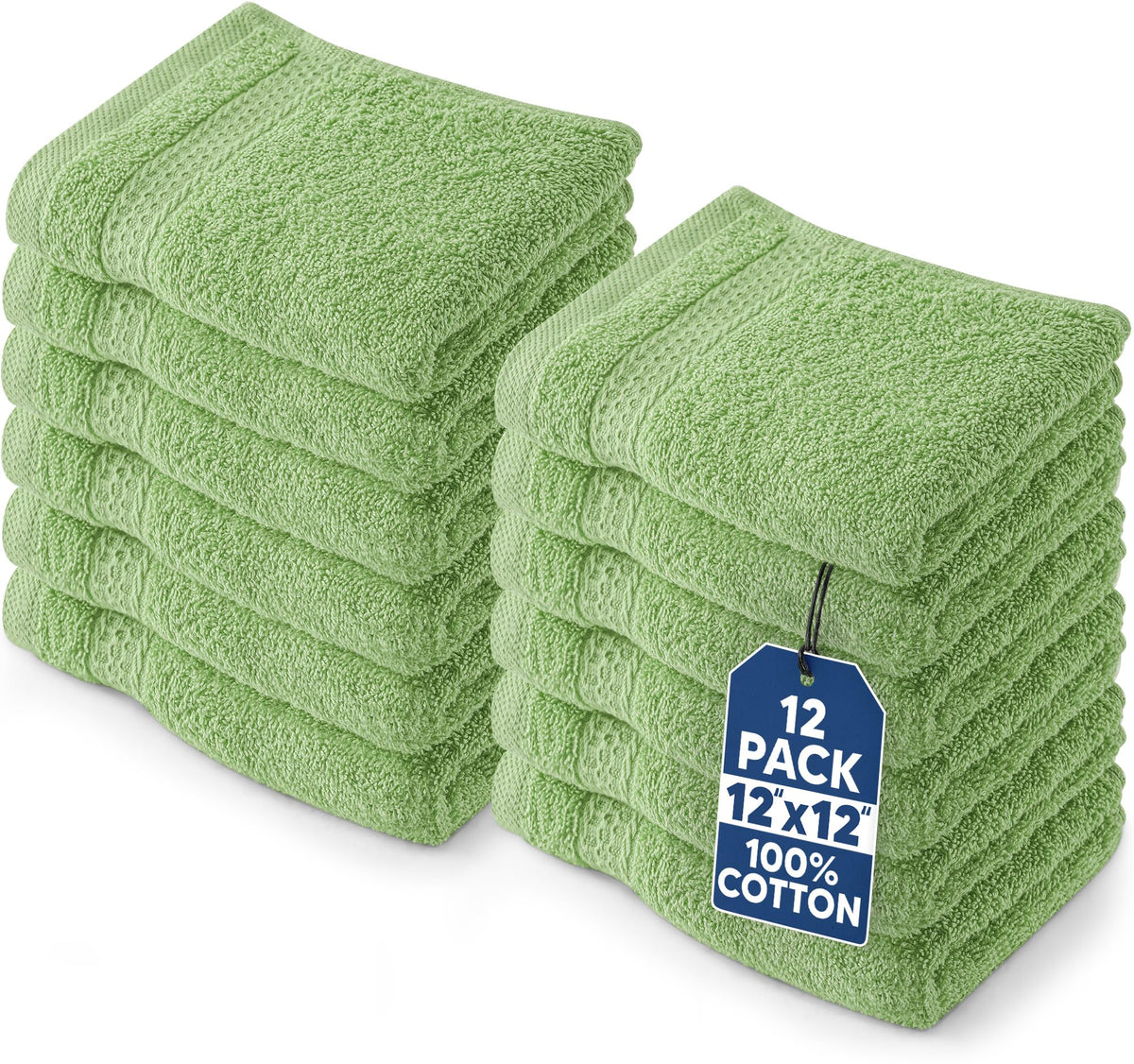 Utopia Towels 12 Pack Premium Wash Cloths, 12x12 in, 100% Cotton, White