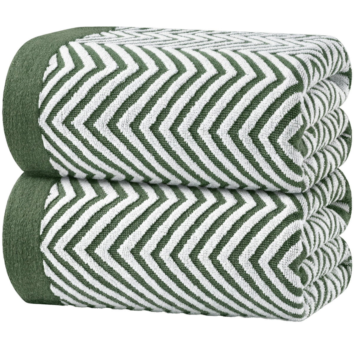 White Classic Beach Towels Oversized Cabana Stripe Cotton Bath Towel Large - Luxury Plush Thick Hotel Swim Pool Towels for Adults Super Absorbent Quick Dry - 35x70 Beige [2 Pack]