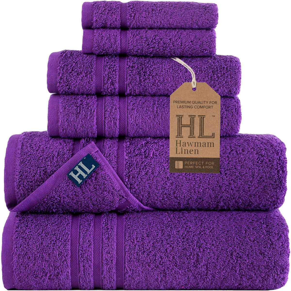 Hawmam Linen White Bath Towels 4 Pack 27 x 54 Inches 100% Turkish Cotton Soft Lightweight and Highly Absorbent Quick Drying Towels, Premium Quality Perfect for Daily Use