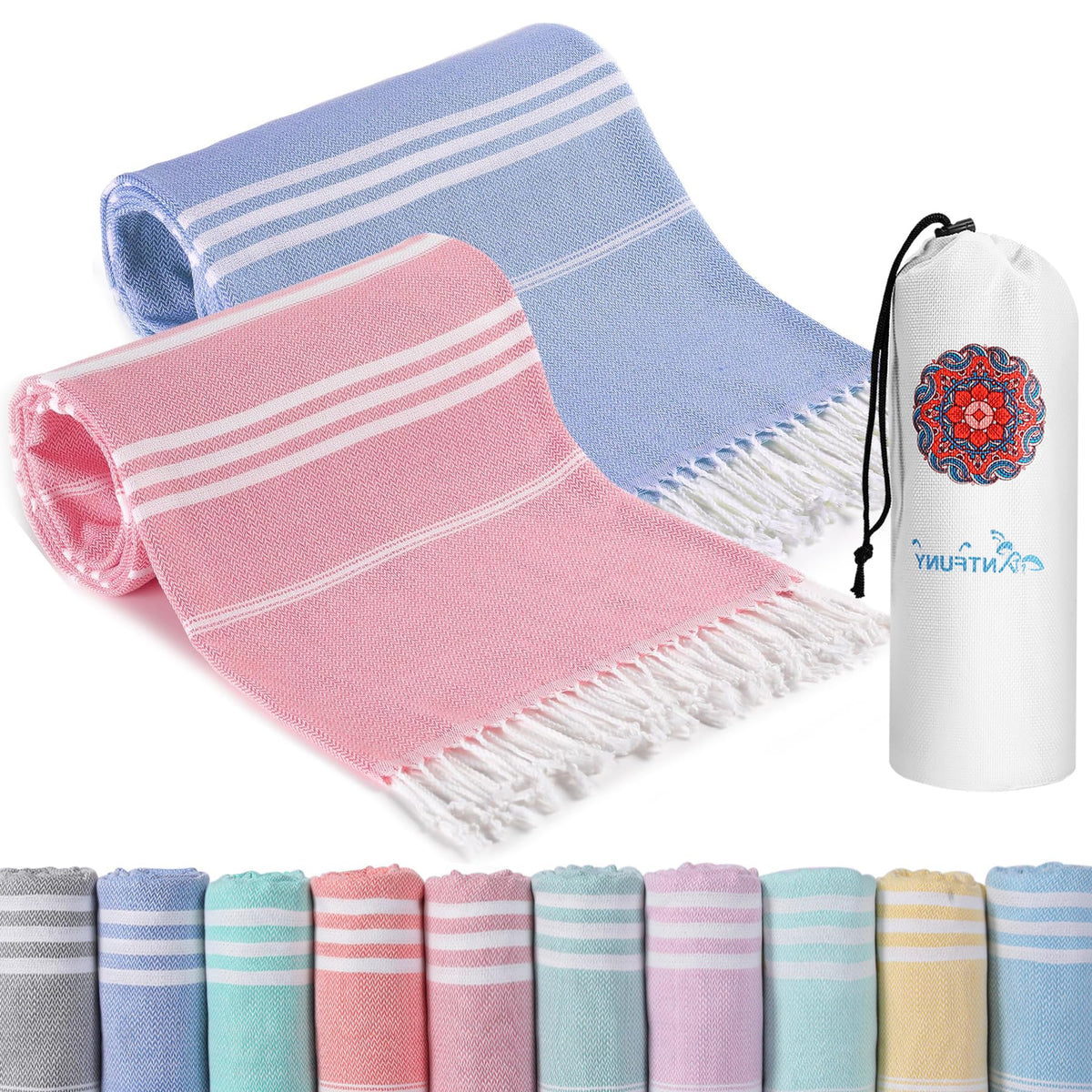 Turkish Beach Towels Vacation Essentials Quick Dry Sand Free Soft Absorbent Adult Oversized Bath Pool Swim Long Towel Lightweight Thin Fast Drying Over The Chair Towel Sand Repellent Anti Yellow