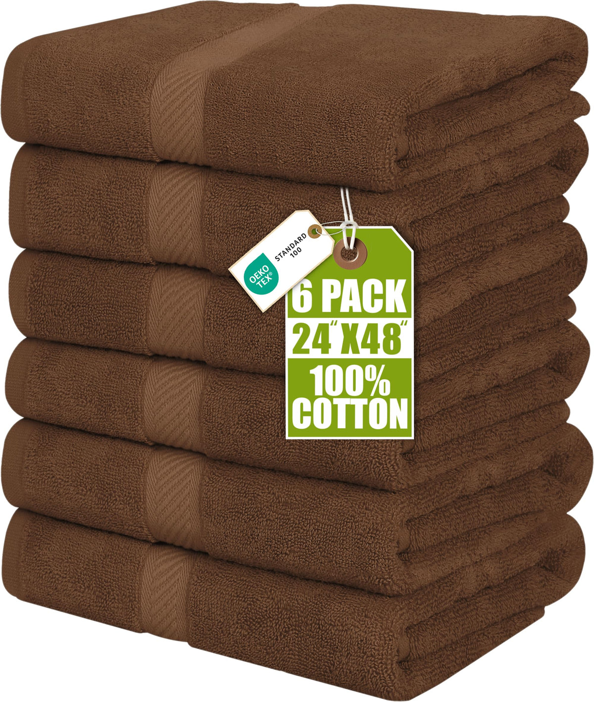 Utopia Towels 6 Pack Medium Bath Towels, 24x48 in, 500 GSM Cotton, Grey