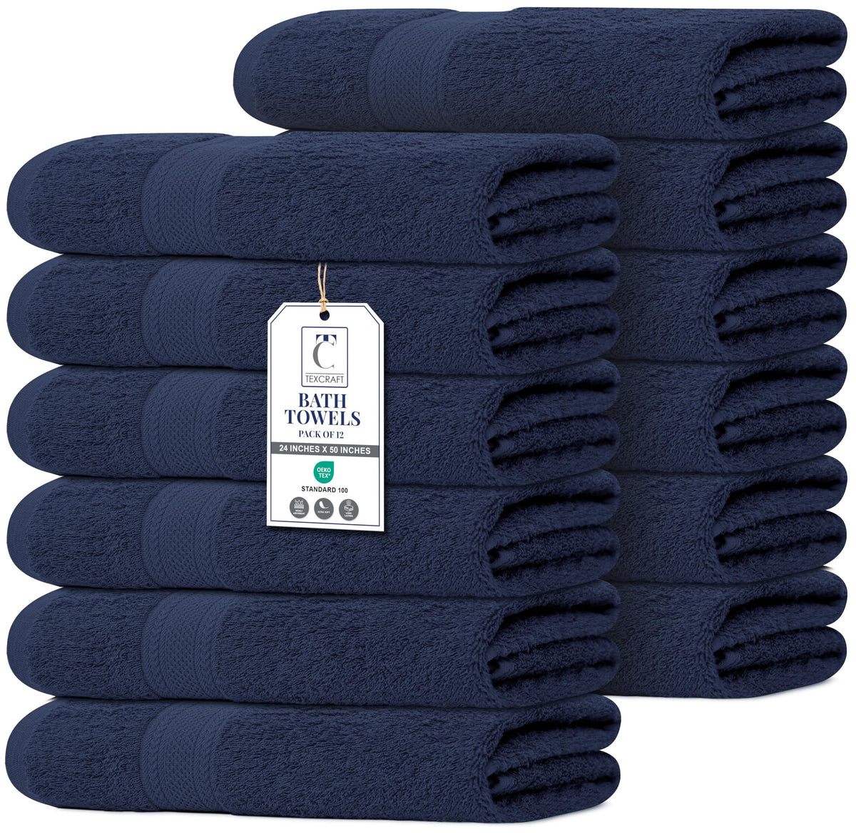 Medium Size Bath Towels Set of 6 – 100% Cotton Terry – 24" x 48" – Quick Dry, Soft & Highly Absorbent – Beige Towels for Bathroom, Gym, Spa, Pool & Daily Use