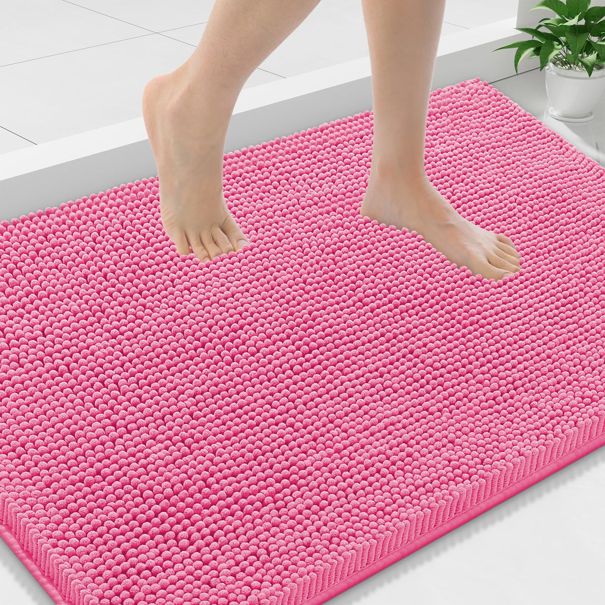 Smiry Bathroom Rugs 30X20, Luxury Chenille Extra Soft Absorbent Bath Mat