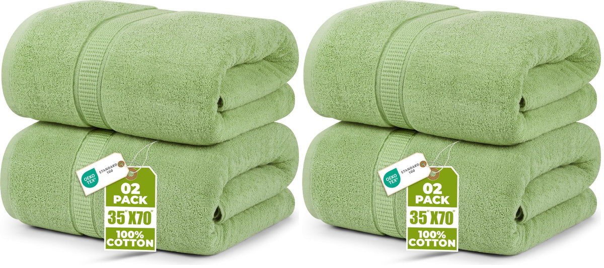 Utopia Towels Jumbo Bath Sheets, 2 Pack, 35x70 in, 600 GSM Cotton, White