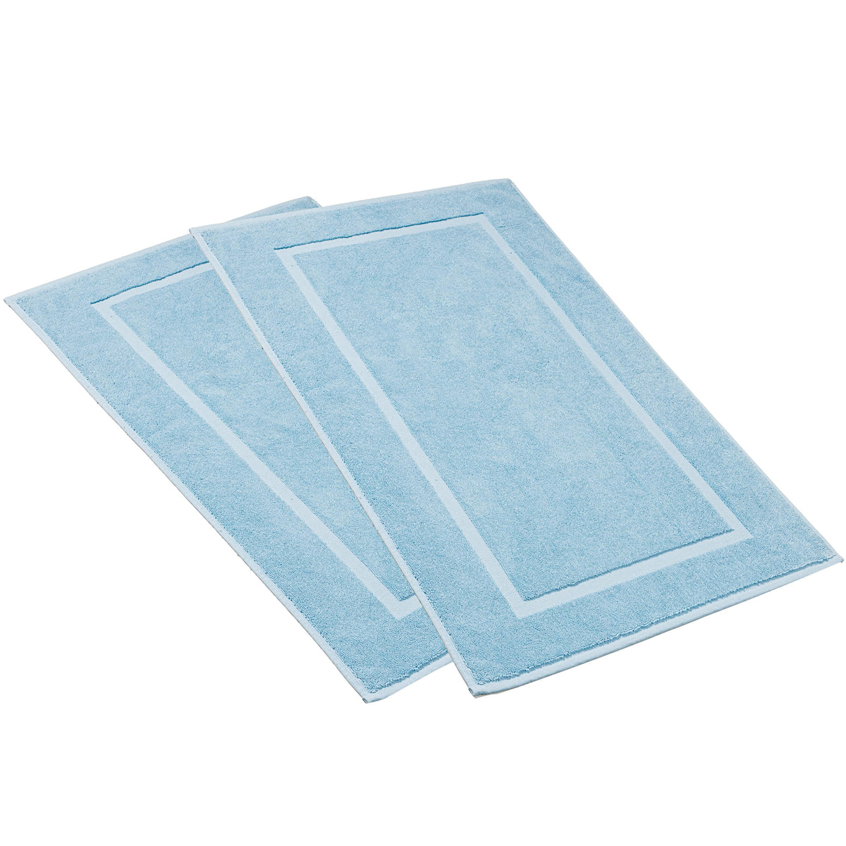 HILLFAIR 900 GSM 100% Cotton Floor Towels - 2 Piece Towels Set - Ocean Blue