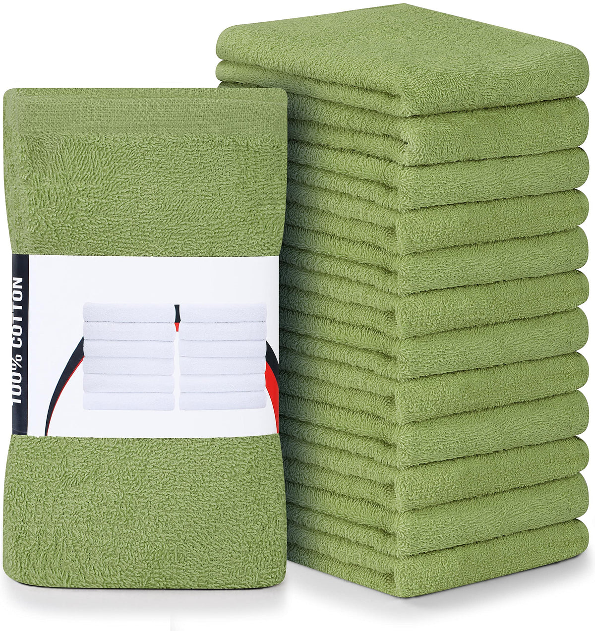Utopia Towels Kitchen Bar Mops, Pack of 12, 16x19 in, 100% Cotton, Black