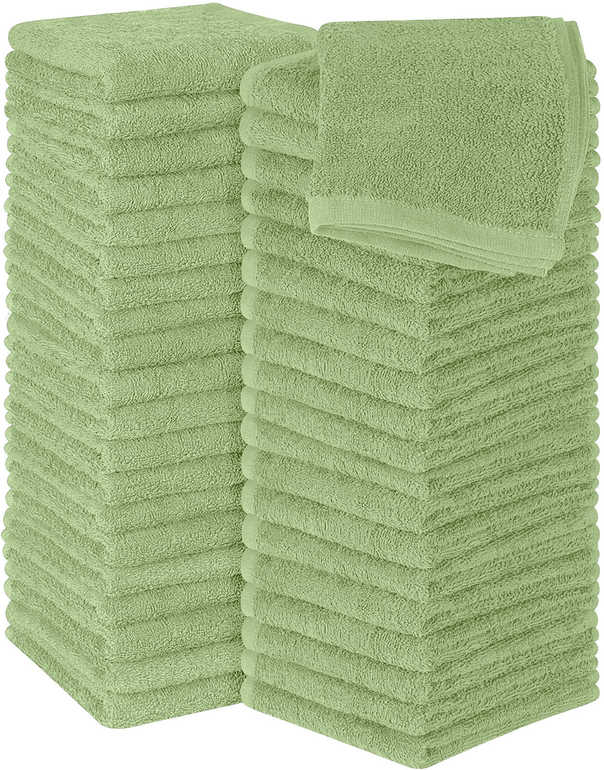 Utopia Towels 24 Pack Cotton Washcloths Set, 100% Ring Spun Cotton, Premium Quality Flannel Face Cloths, Highly Absorbent and Soft Feel Fingertip Towels, White
