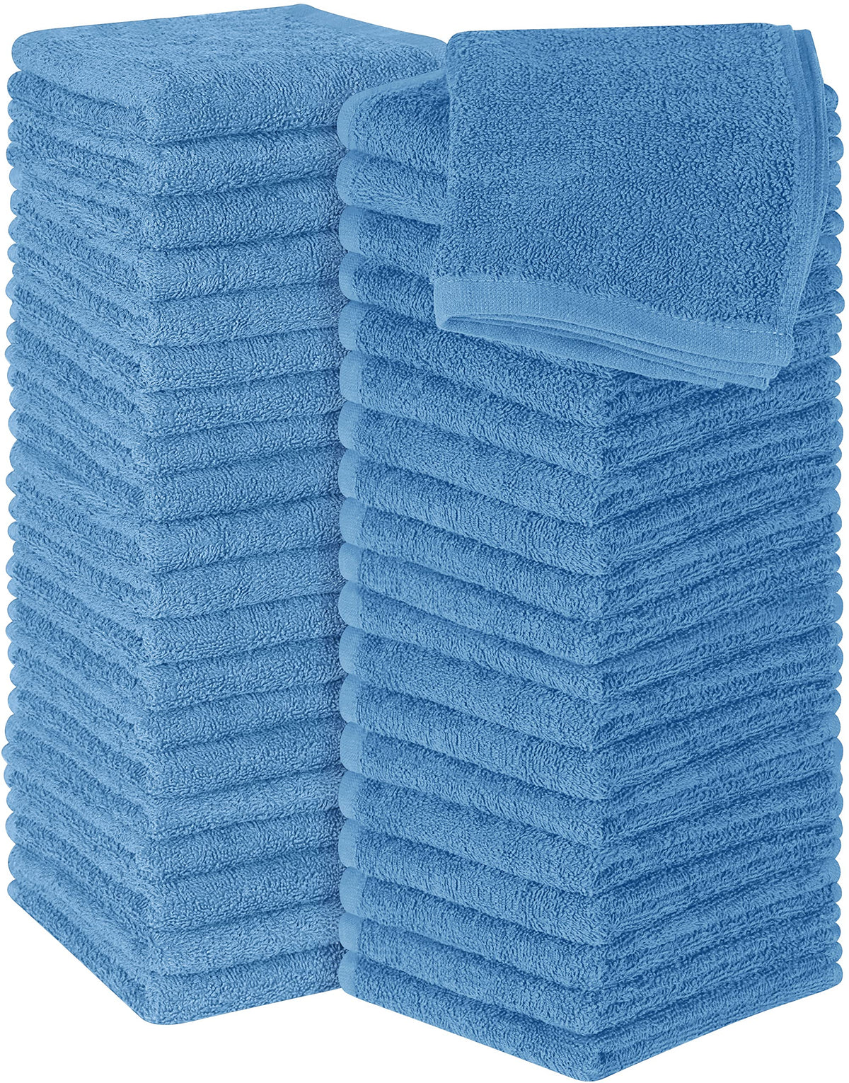 Utopia Towels 24 Pack Cotton Washcloths Set, 100% Ring Spun Cotton, Premium Quality Flannel Face Cloths, Highly Absorbent and Soft Feel Fingertip Towels, White