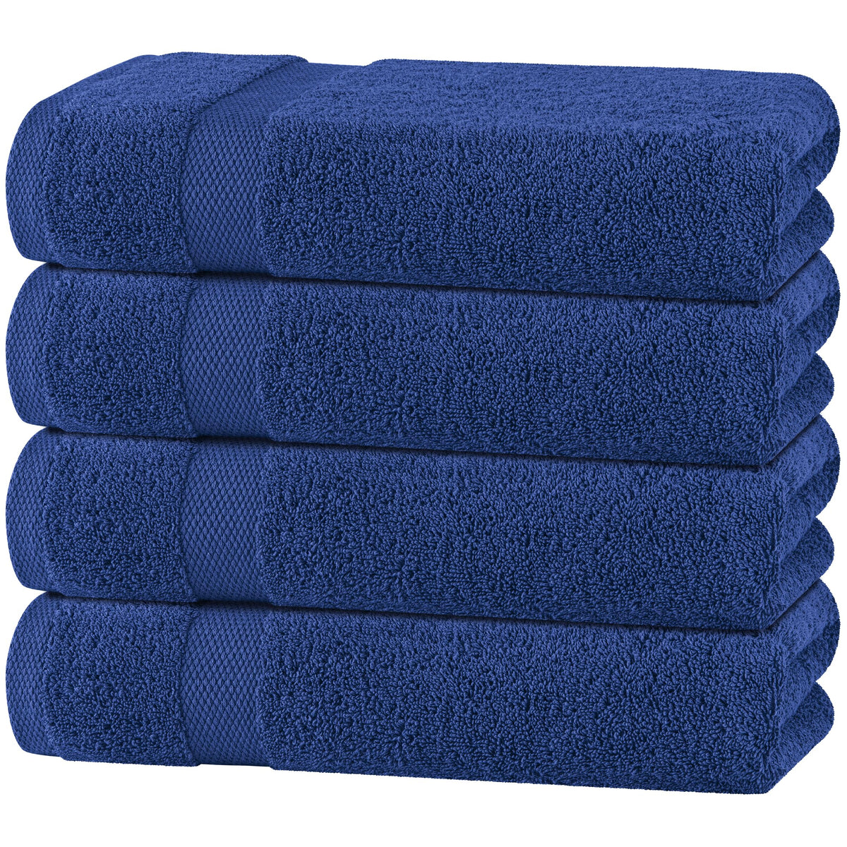 Wealuxe White Bath Towels Set of 4 — 27 x 54 Inch, 100% Ring Spun Cotton 650GSM, Extra Absorbent, Soft White Towels for Bathroom, Shower, Hotel, Spa