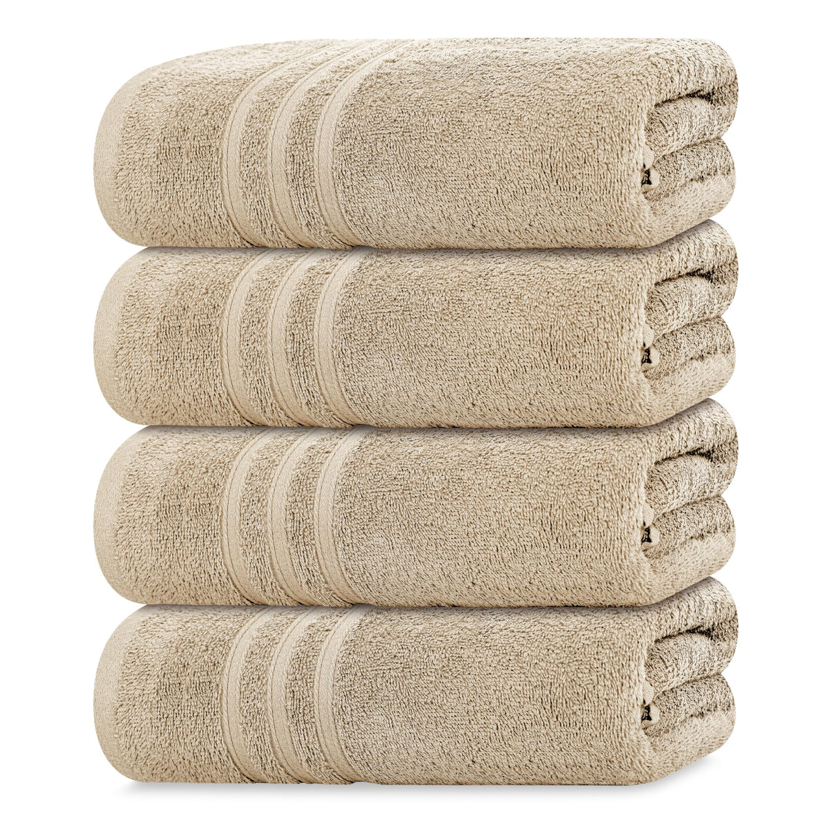 Tens Towels 4 Piece Bath Towels 27x54 Inches, White