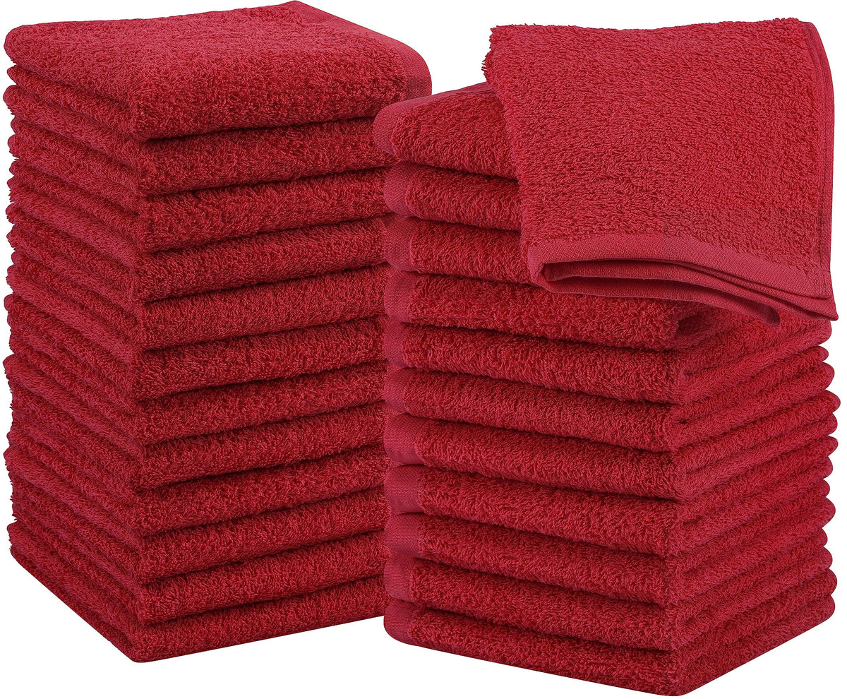 Utopia Towels 24 Pack Cotton Washcloths Set, 100% Ring Spun Cotton, Premium Quality Flannel Face Cloths, Highly Absorbent and Soft Feel Fingertip Towels, White