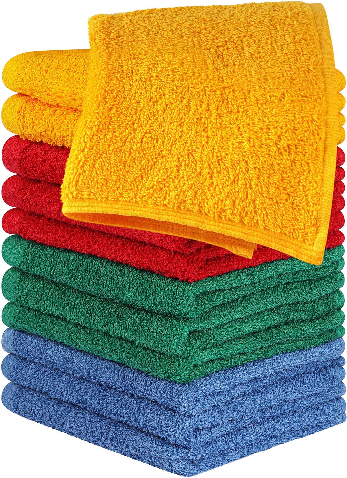 Utopia Towels 24 Pack Cotton Washcloths Set, 100% Ring Spun Cotton, Premium Quality Flannel Face Cloths, Highly Absorbent and Soft Feel Fingertip Towels, White