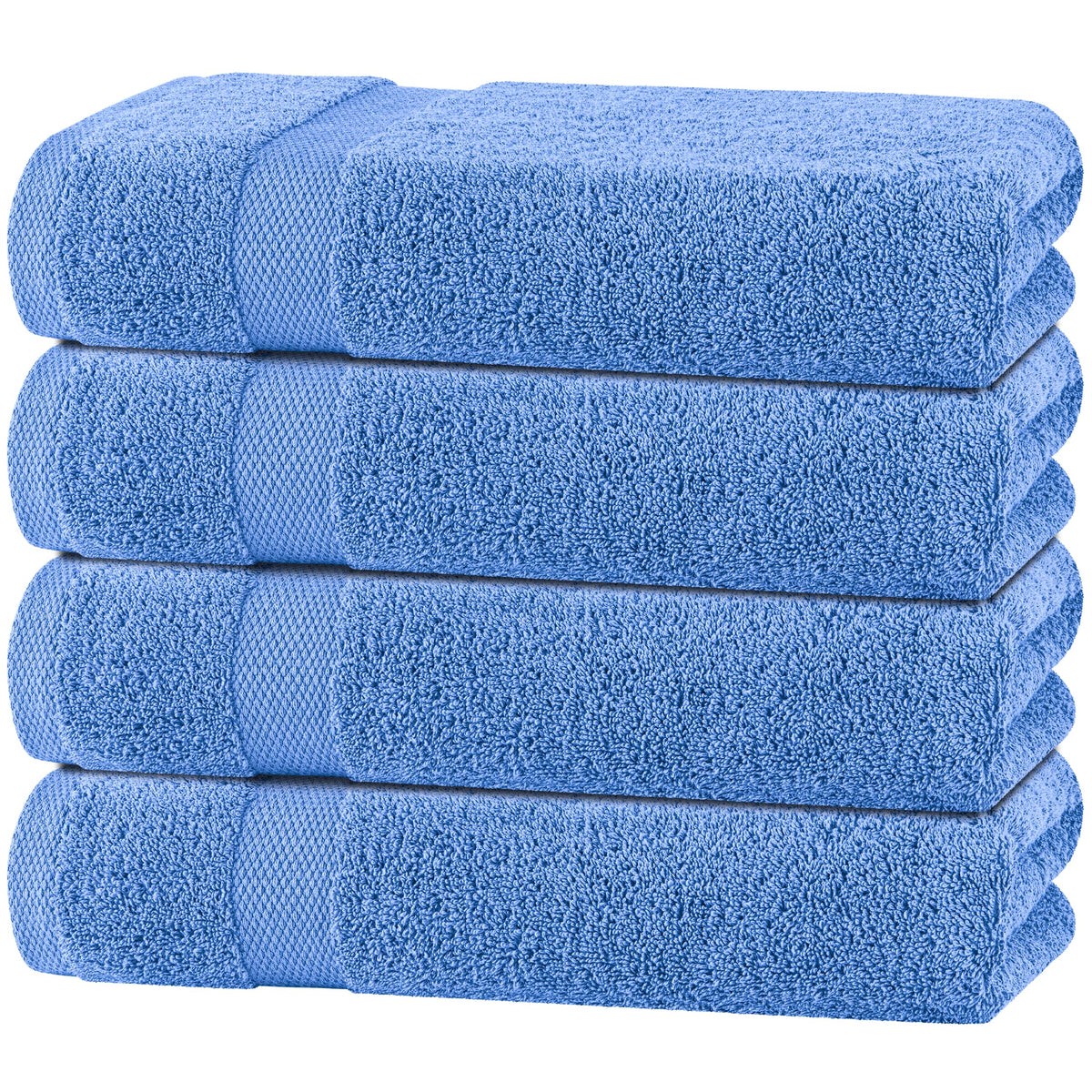 Wealuxe White Bath Towels Set of 4 — 27 x 54 Inch, 100% Ring Spun Cotton 650GSM, Extra Absorbent, Soft White Towels for Bathroom, Shower, Hotel, Spa