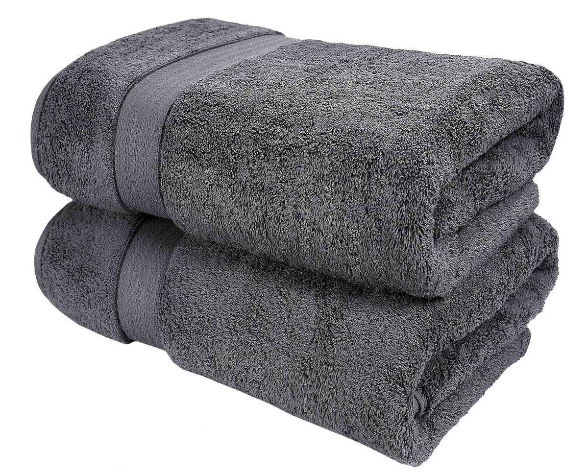 GLAMBURG Ultra Soft 8-Piece Towel Set - 100% Pure Ringspun Cotton, Contains 2 Oversized Bath Towels 27x54, 2 Hand Towels 16x28, 4 Wash Cloths 13x13 - Ideal for Everyday use, Hotel & Spa - Black