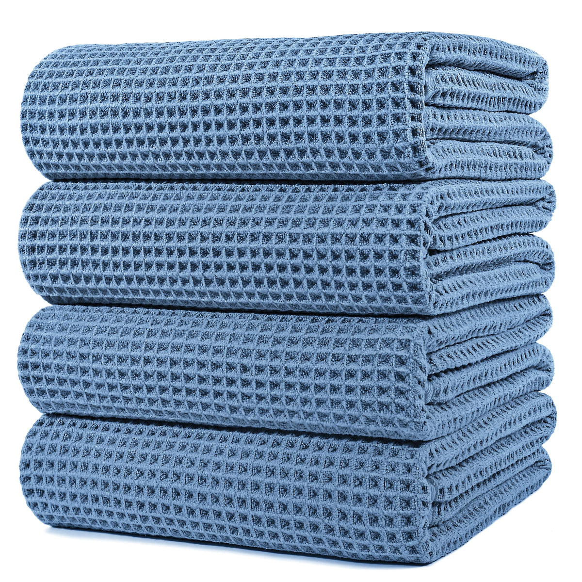POLYTE 430 GSM Poly Blend Microfiber Quick Dry Waffle Bath Towel, 30x60 in