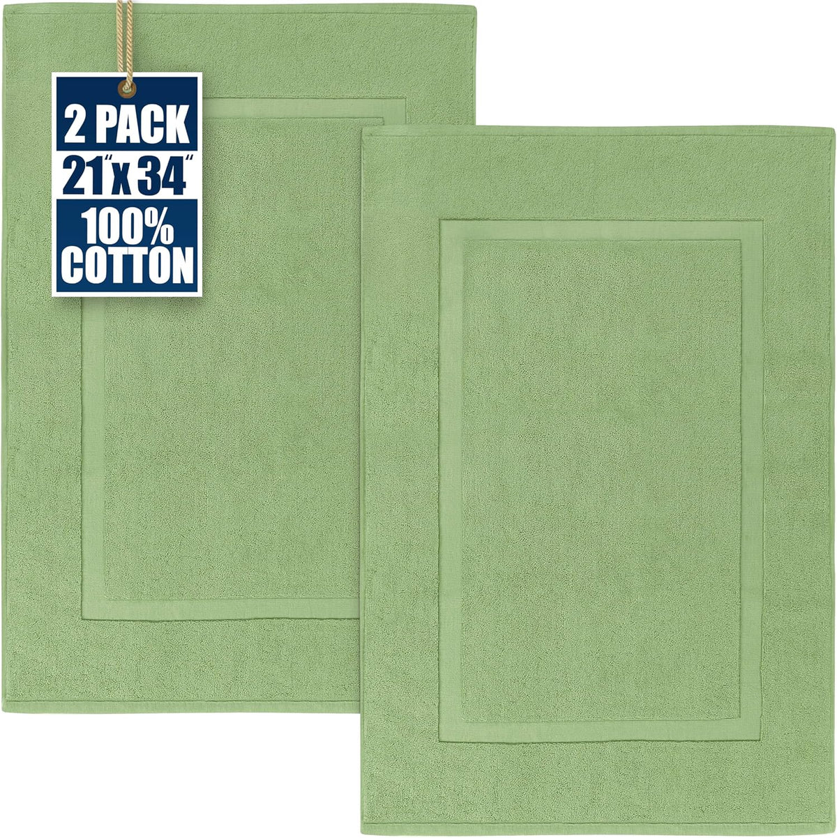 Utopia Towels Cotton Bath Mat, 21x34 in, 2 Pack, White
