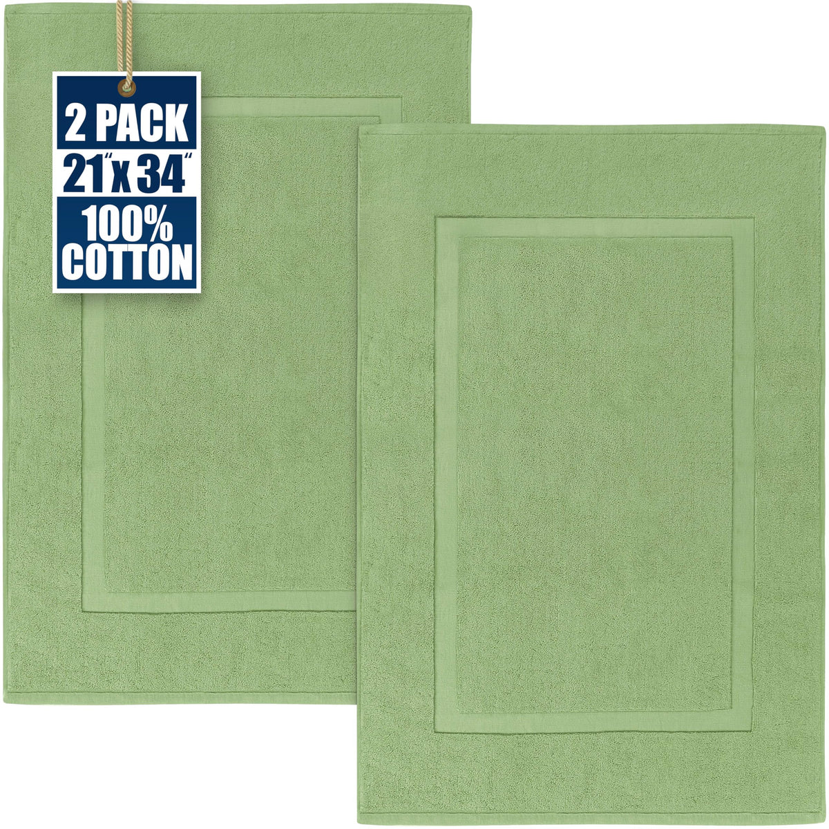 Utopia Towels Cotton Bath Mat, 21x34 in, 2 Pack, Grey