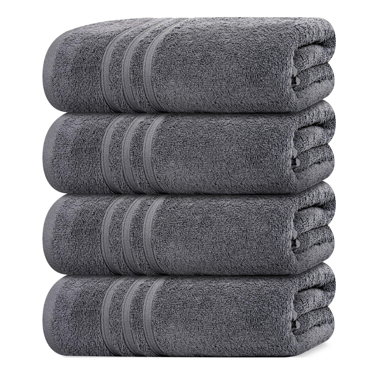 Tens Towels 4 Piece Bath Towels 27x54 Inches, Black