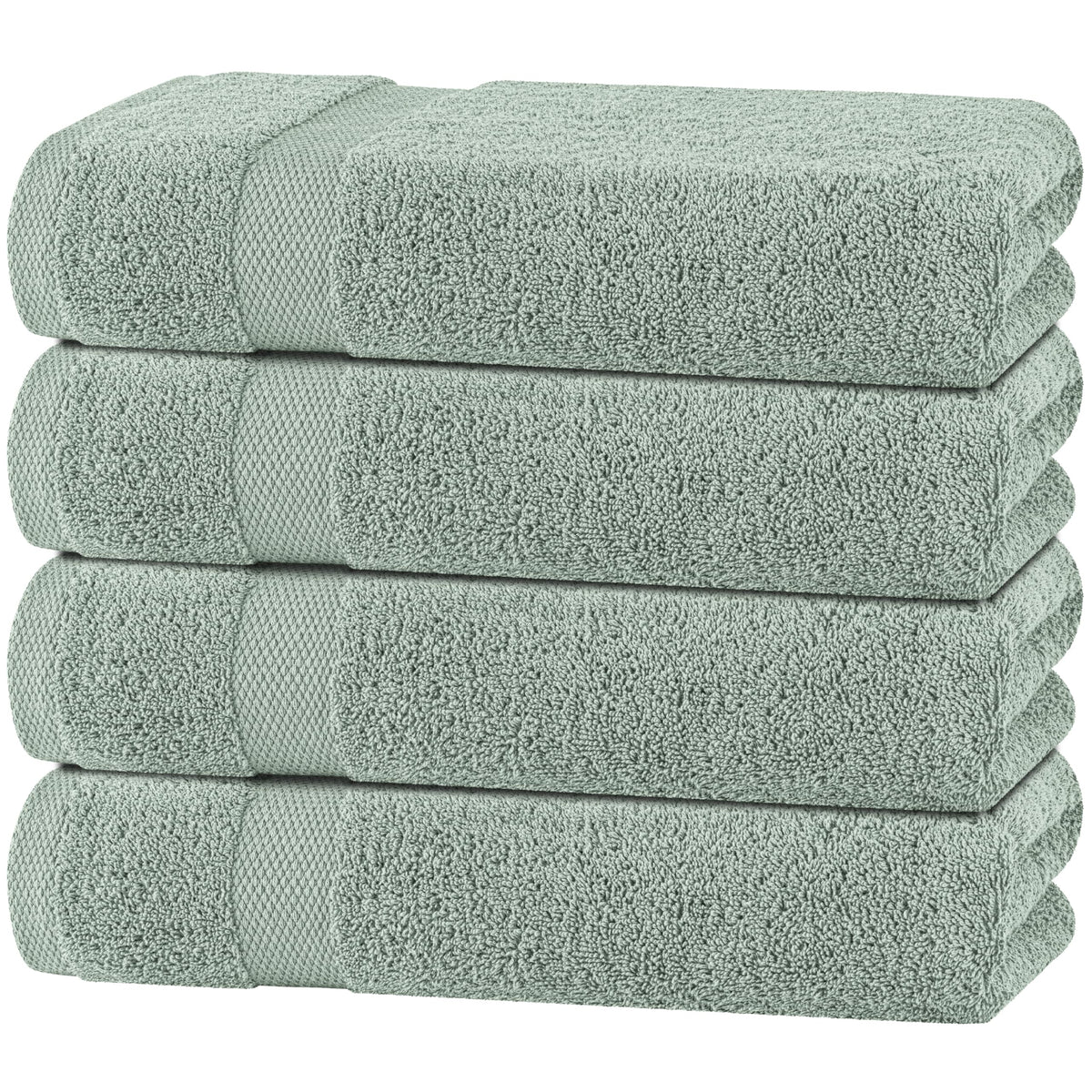 Wealuxe White Bath Towels Set of 4 — 27 x 54 Inch, 100% Ring Spun Cotton 650GSM, Extra Absorbent, Soft White Towels for Bathroom, Shower, Hotel, Spa