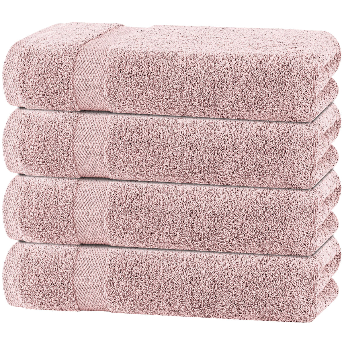 Wealuxe White Bath Towels Set of 4 — 27 x 54 Inch, 100% Ring Spun Cotton 650GSM, Extra Absorbent, Soft White Towels for Bathroom, Shower, Hotel, Spa