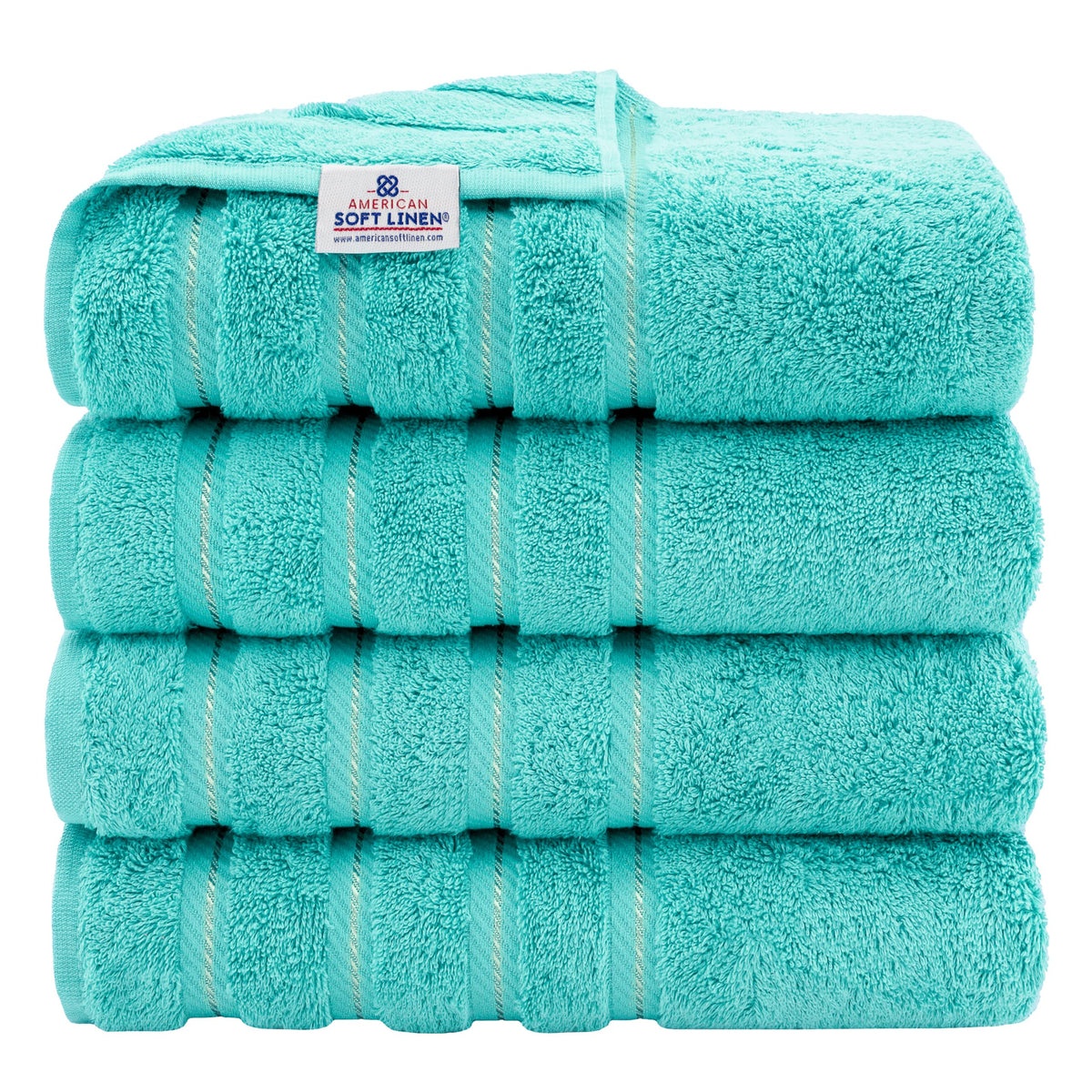 American Soft Linen 100% Cotton Luxury Turkish Towels, 4 PC Bath Towel Set