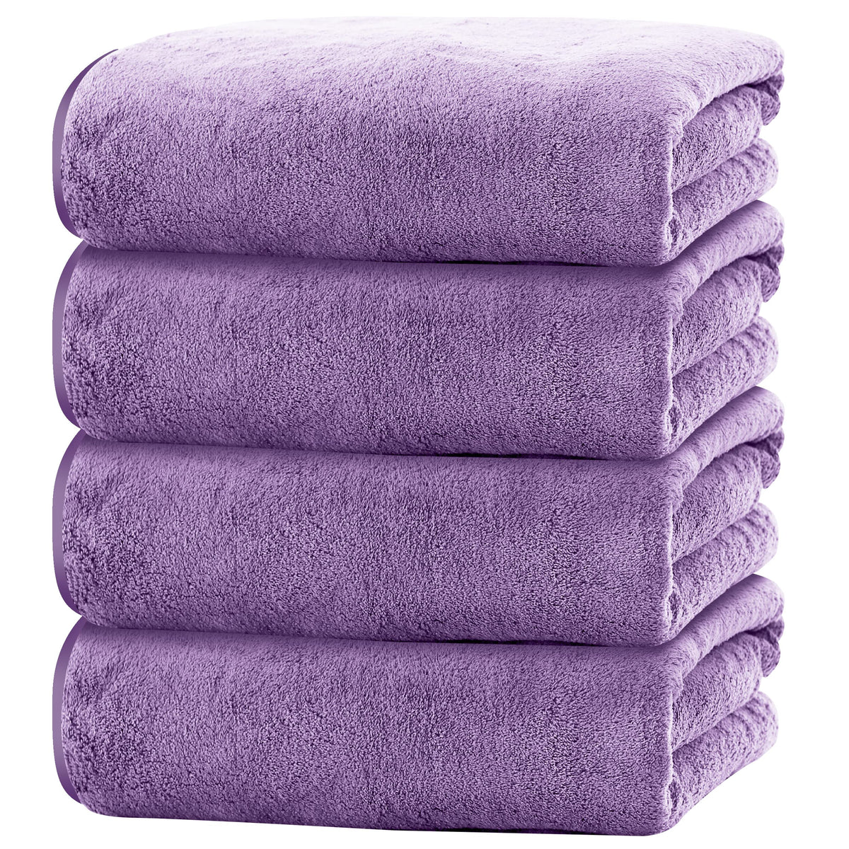 Cosy Family Microfiber 4 Pack Bath Towel Set, Lightweight and Quick Drying, Ultra Soft Highly Absorbent Towels for Bathroom, Gym, Hotel, Beach and Spa (White)