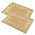 Bath Mat Floor Towel for Bathroom – 22” x 32” Banded Rug - 100% Ring Spun Cotton – Highly Absorbent Machine Washable – 2 Pack White Non Rubber Backing Mats – Shower Spa Hotel