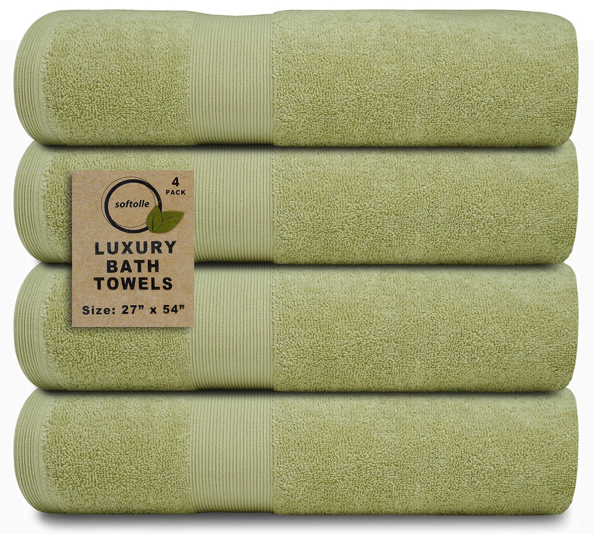 Luxury Bath Towels Set of 4 (27” x 54”) | Towels for Bathroom | Super Soft | Highly Absorbent Towels for Home, Spa, Gym (Cream)