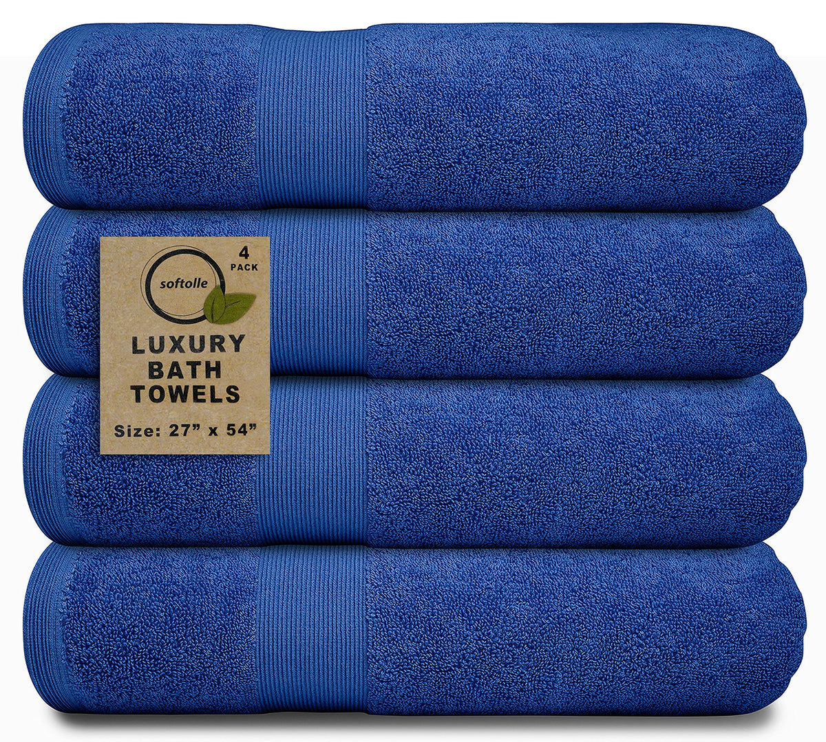 Luxury Bath Towels Set of 4 (27” x 54”) | Towels for Bathroom | Super Soft | Highly Absorbent Towels for Home, Spa, Gym (Cream)