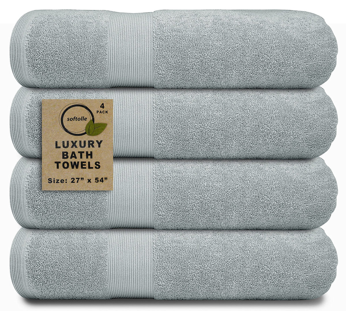 Luxury Bath Towels Set of 4 (27” x 54”) | Towels for Bathroom | Super Soft | Highly Absorbent Towels for Home, Spa, Gym (Cream)